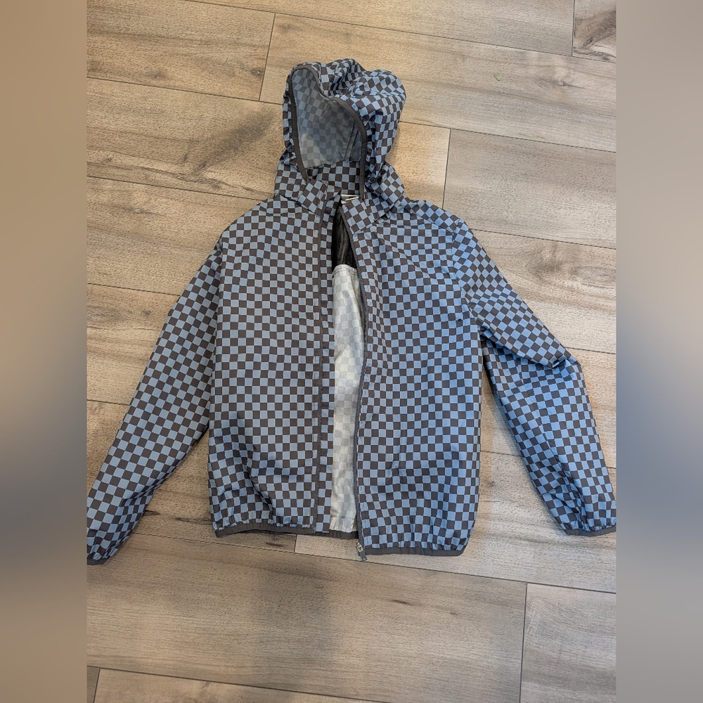 H&M Kids Checkered Raincoat - Blue and Black